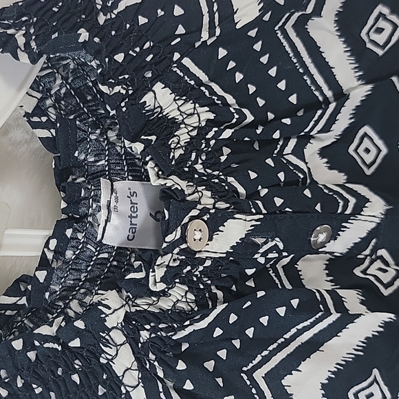 Carter's Black and White Dressy Shirt with White Shorts - Picture 2 of 6